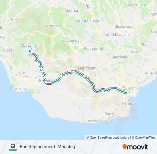 TRANSPORT FOR WALES Bus Line Map