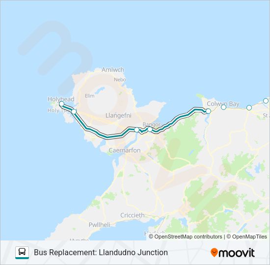 TRANSPORT FOR WALES Bus Line Map
