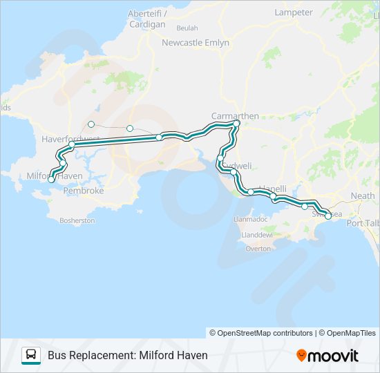 TRANSPORT FOR WALES Bus Line Map