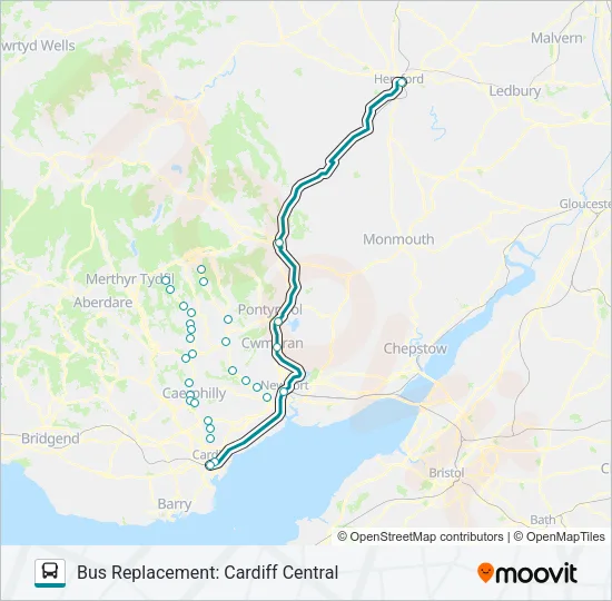 TRANSPORT FOR WALES Bus Line Map
