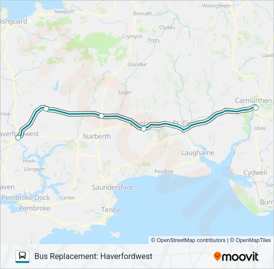 TRANSPORT FOR WALES Bus Line Map
