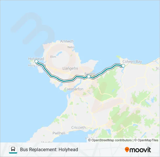 TRANSPORT FOR WALES Bus Line Map