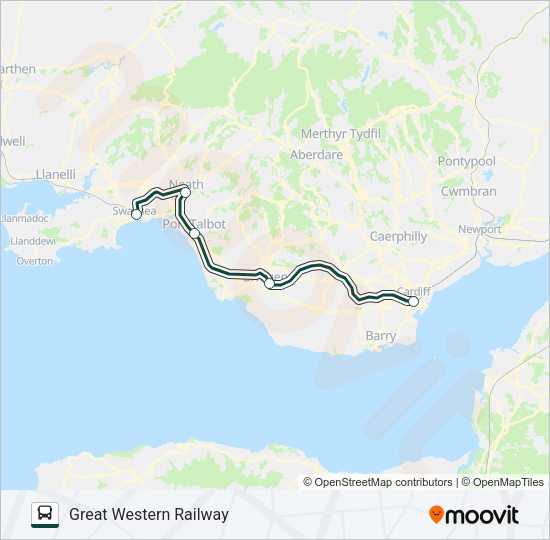 GREAT WESTERN RAILWAY Bus Line Map