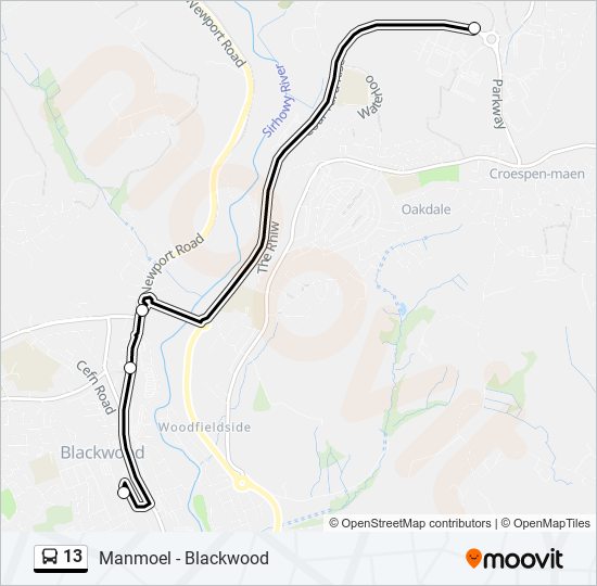 13 bus Line Map