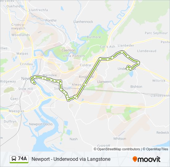 74A bus Line Map