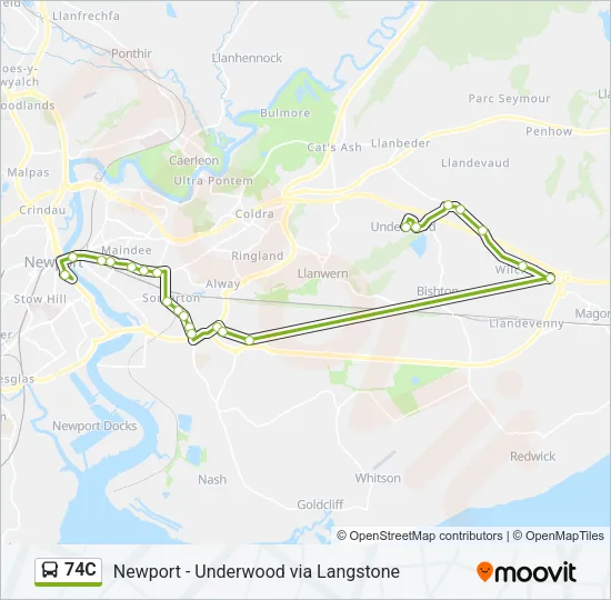 74C Bus Line Map