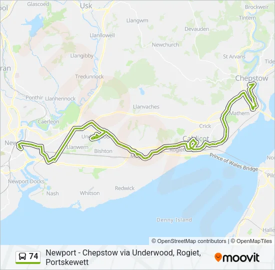 74 Bus Line Map