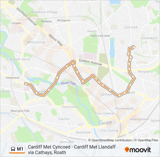 M1 Bus Line Map