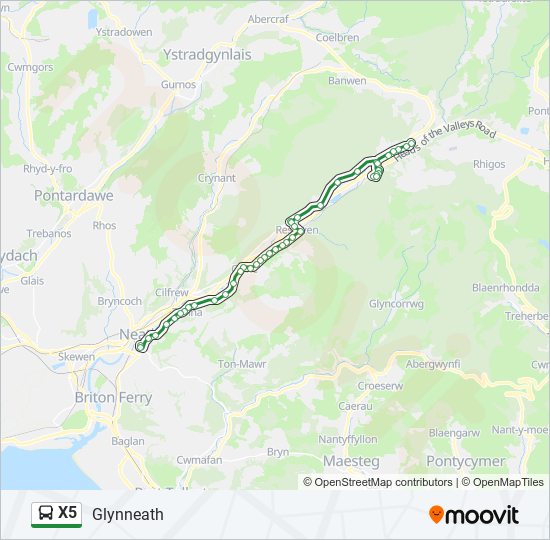 X5 bus Line Map