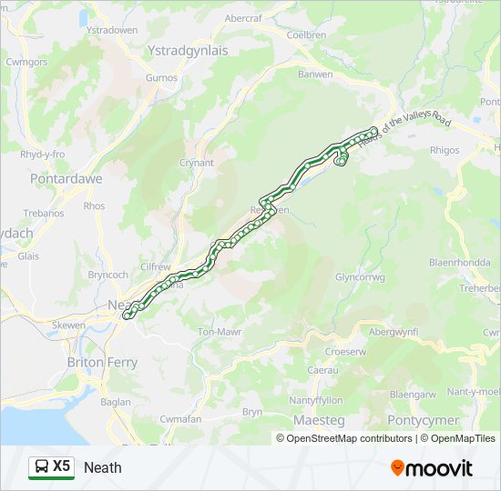 X5 bus Line Map