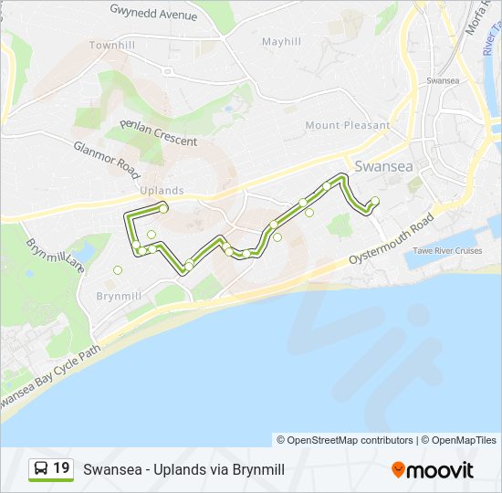 19 Bus Line Map