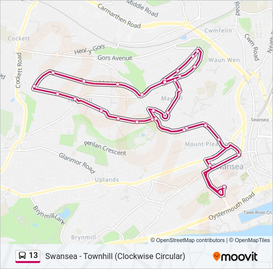 13 Bus Line Map