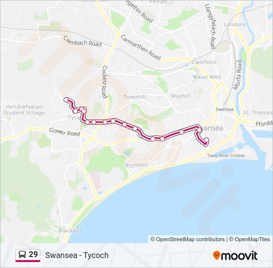 29 Bus Line Map