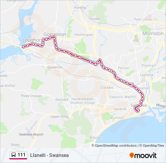 111 bus Line Map