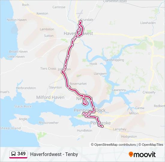 349 Bus Line Map