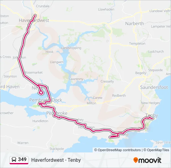 349 Bus Line Map