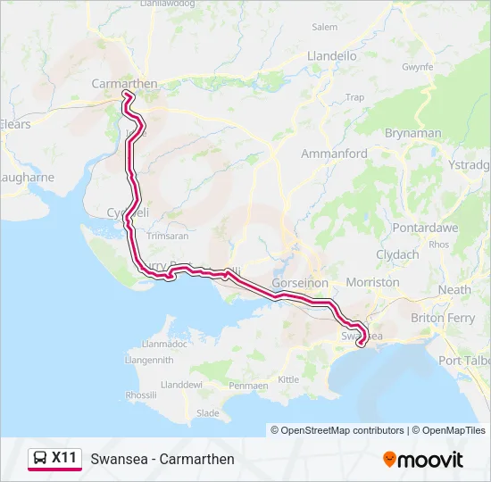 X11 Bus Line Map