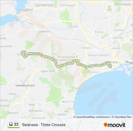 22 Bus Line Map