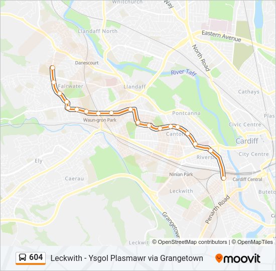 604 bus Line Map