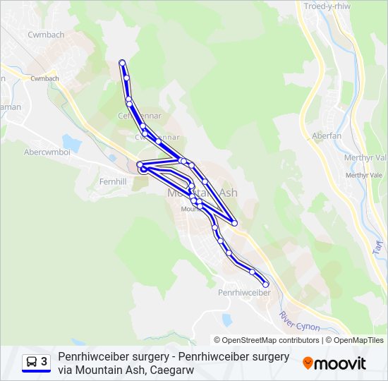 3 Bus Line Map