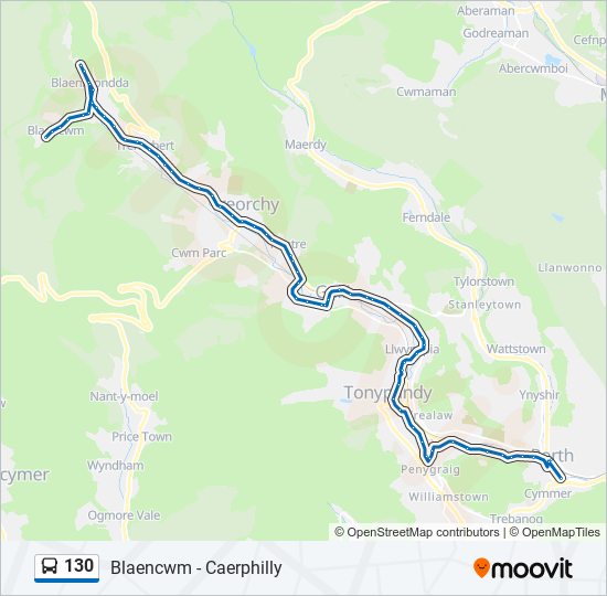 130 bus Line Map