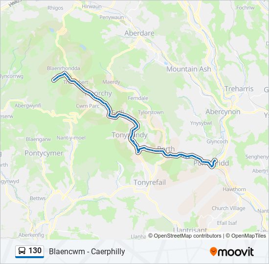 130 bus Line Map