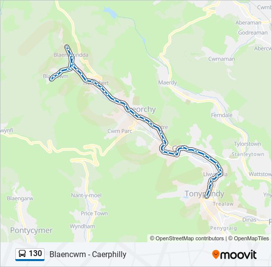 130 bus Line Map