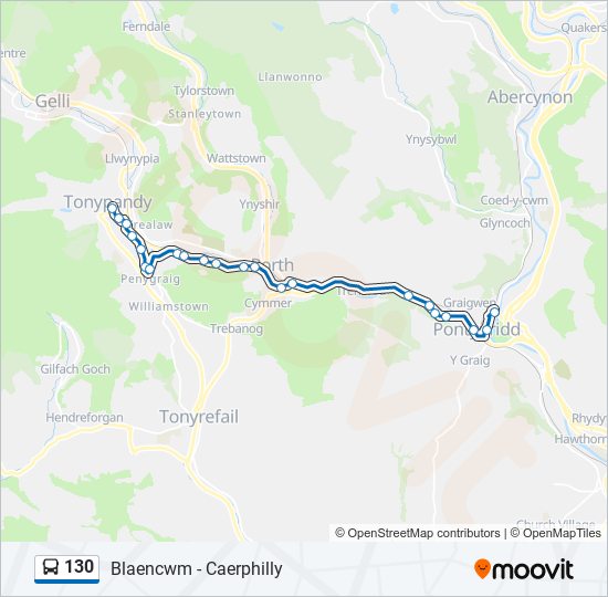 130 bus Line Map