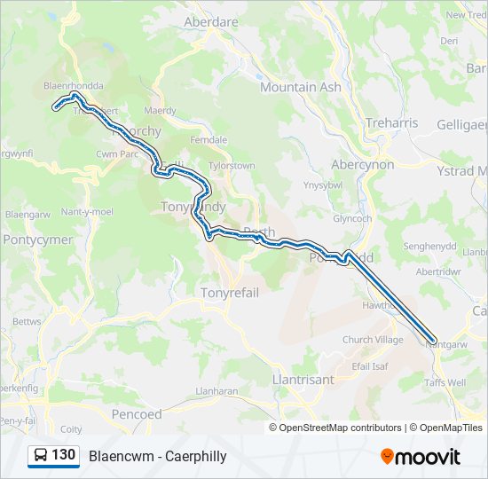 130 Route: Schedules, Stops & Maps - Nantgarw (Updated)