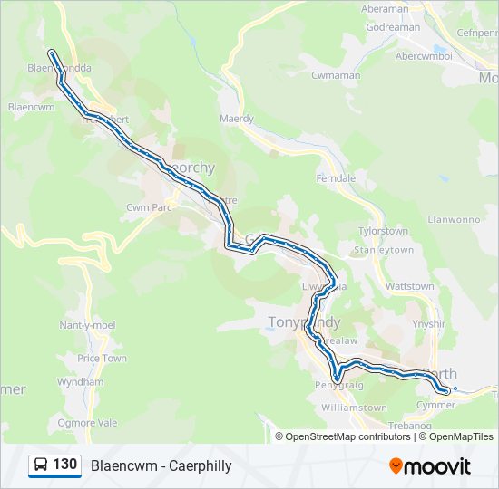 130 bus Line Map