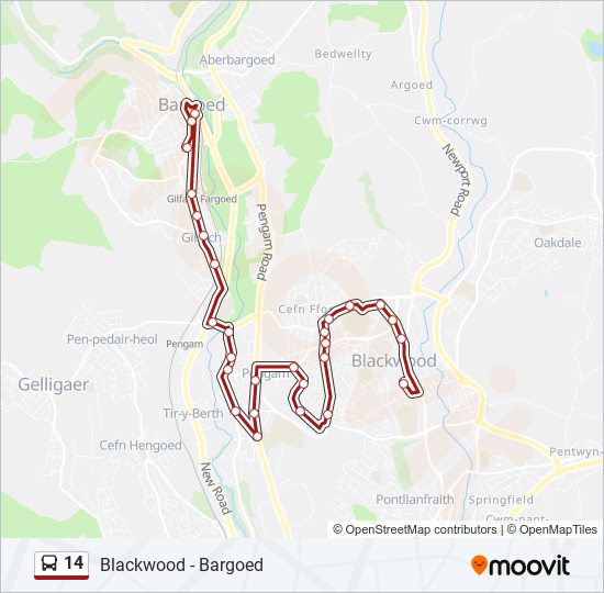 14 bus Line Map