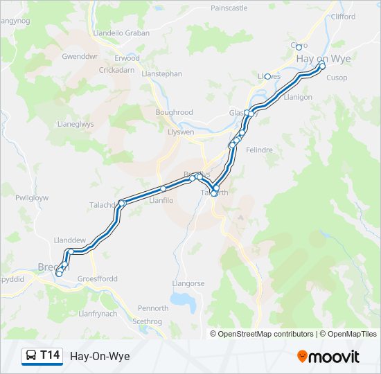 T14 bus Line Map