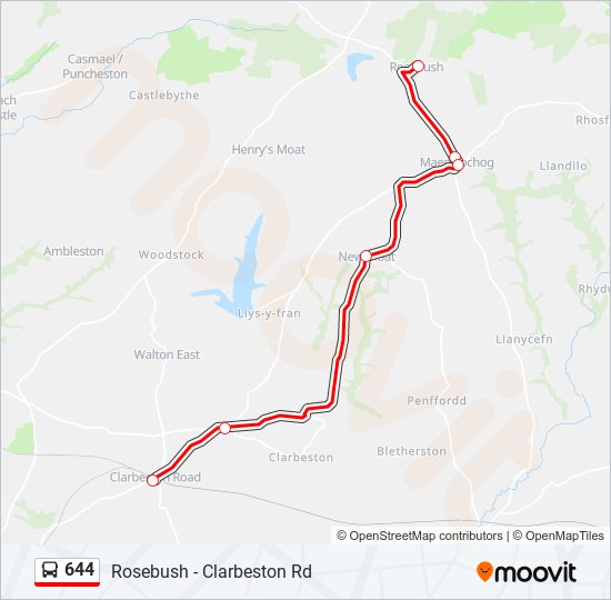 644 bus Line Map