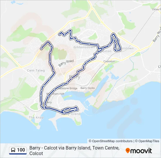100 Bus Line Map