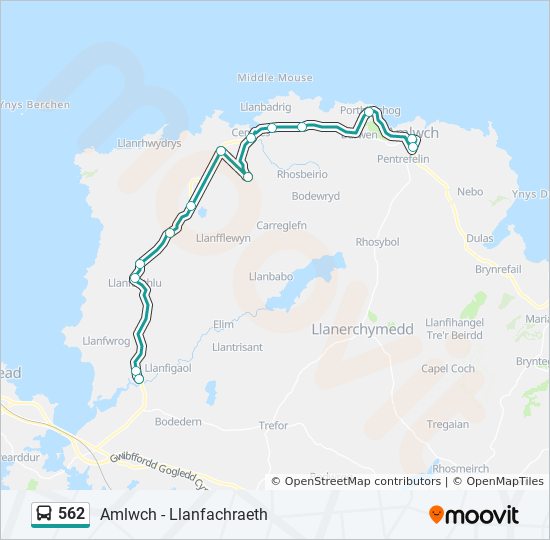 562 bus Line Map