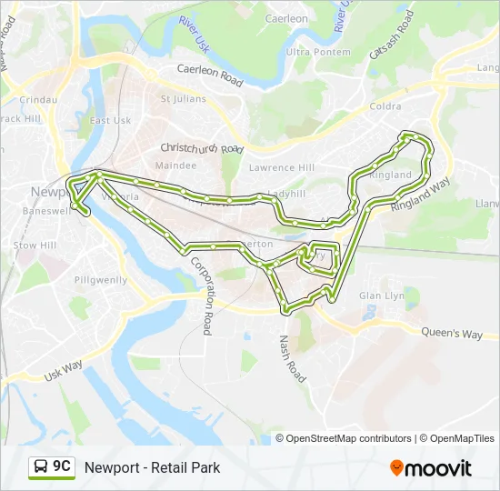 9C Bus Line Map