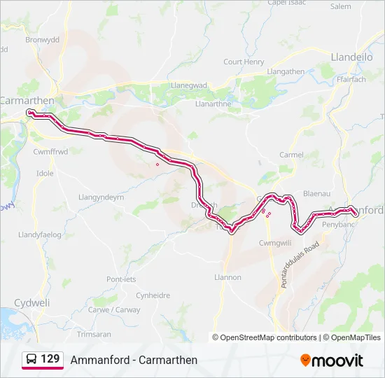 129 Bus Line Map