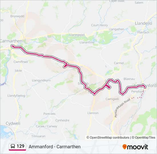 129 Bus Line Map