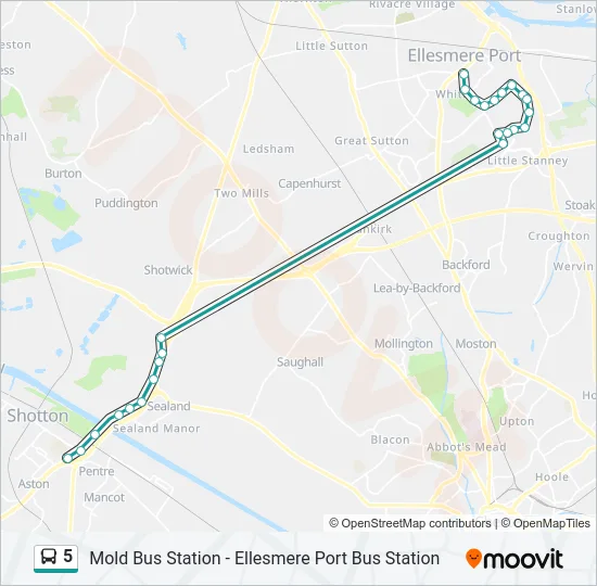 5 Bus Line Map