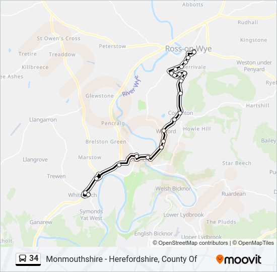 34 Bus Line Map