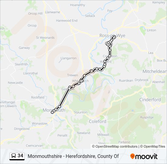 34 Bus Line Map