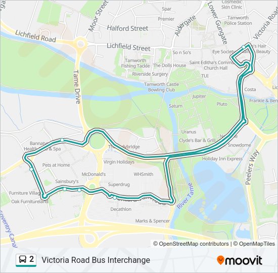 2 Bus Line Map