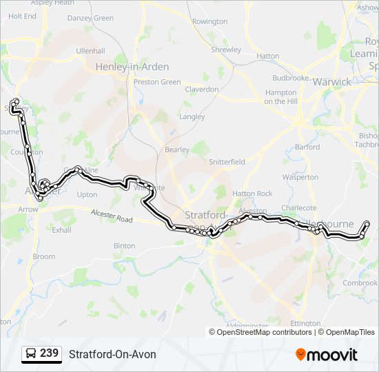 239 Route: Schedules, Stops & Maps - Moreton Morrell (Updated)
