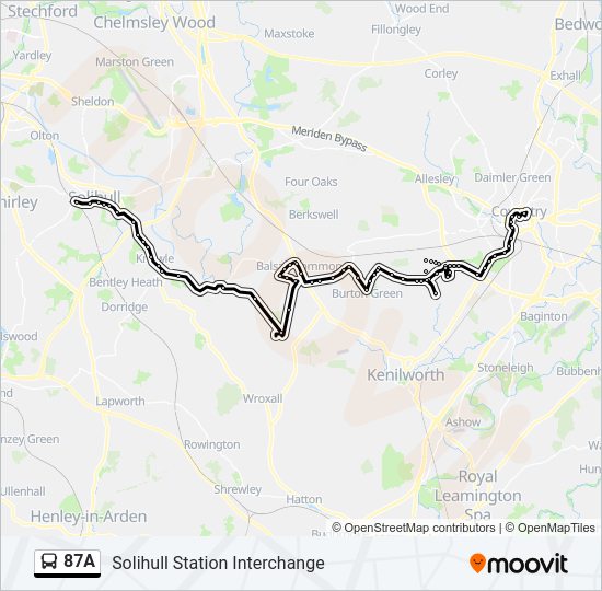 87A Bus Line Map