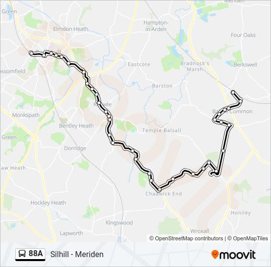 88A Bus Line Map