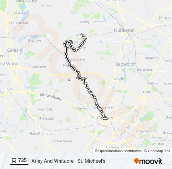 735 bus Line Map