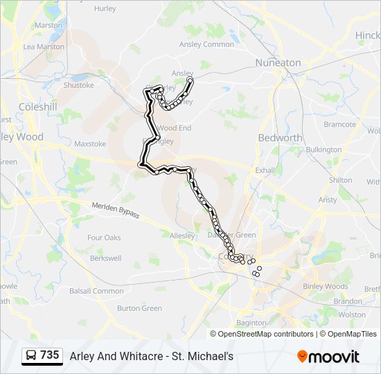 735 Bus Line Map
