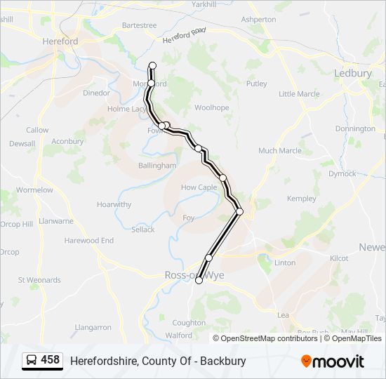 458 bus Line Map