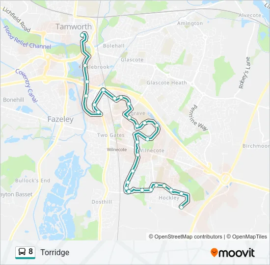 8 Bus Line Map