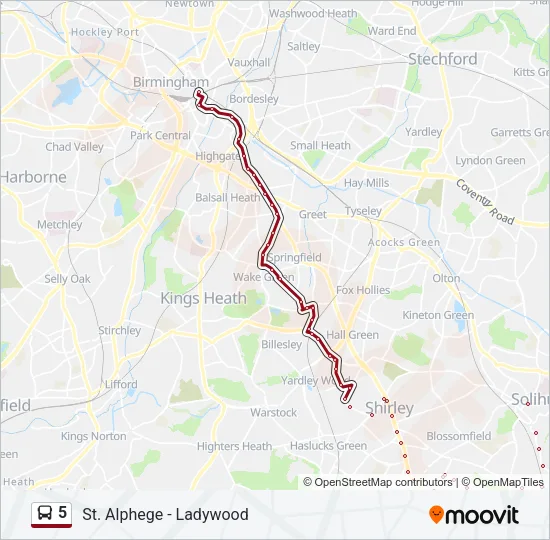 5 Bus Line Map